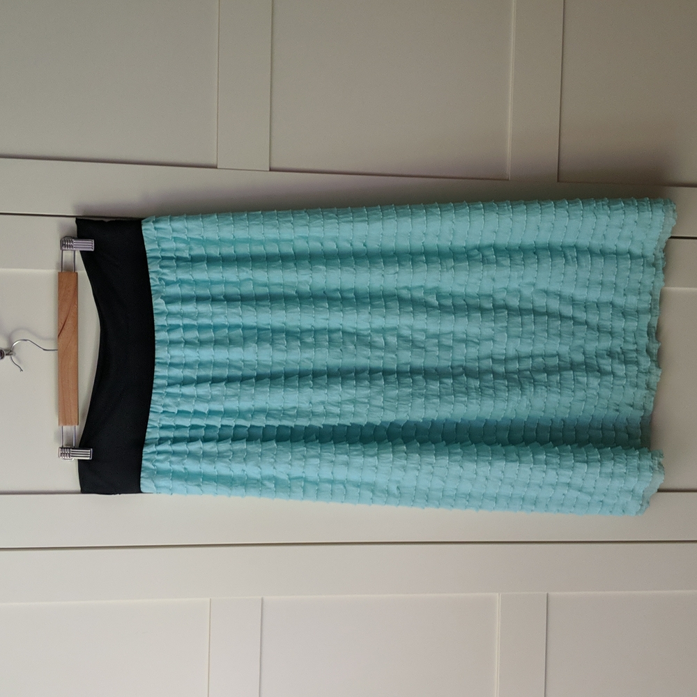 ❄️ 3/$30 Artisan Handmade Turquoise Ruffle Maxi Skirt
